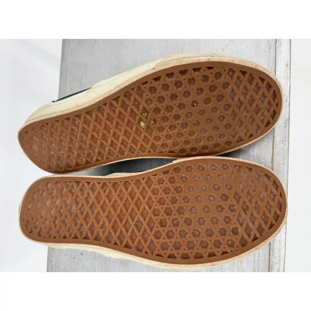 Vans Classic Slip-On Black Perforated Leather Sneakers Women's 7.5 Men's 6 Skate